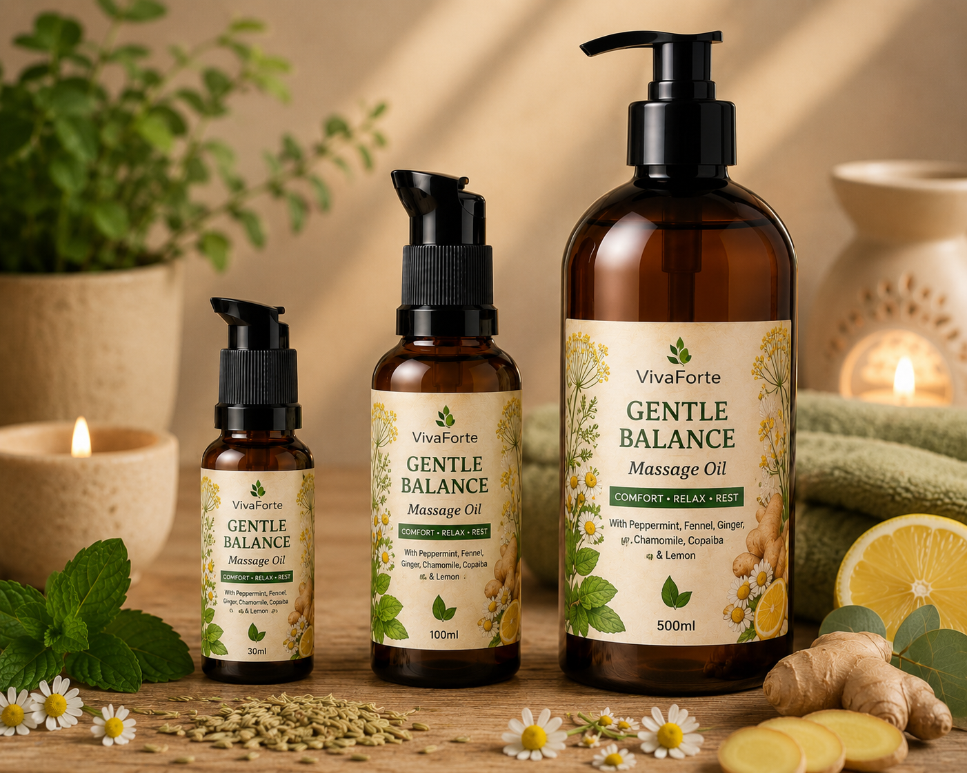 Gentle Balance Massage Oil by VivaForte