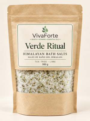 VivaForte Verde Ritual himalayan bath salts in a kraft window pouch
